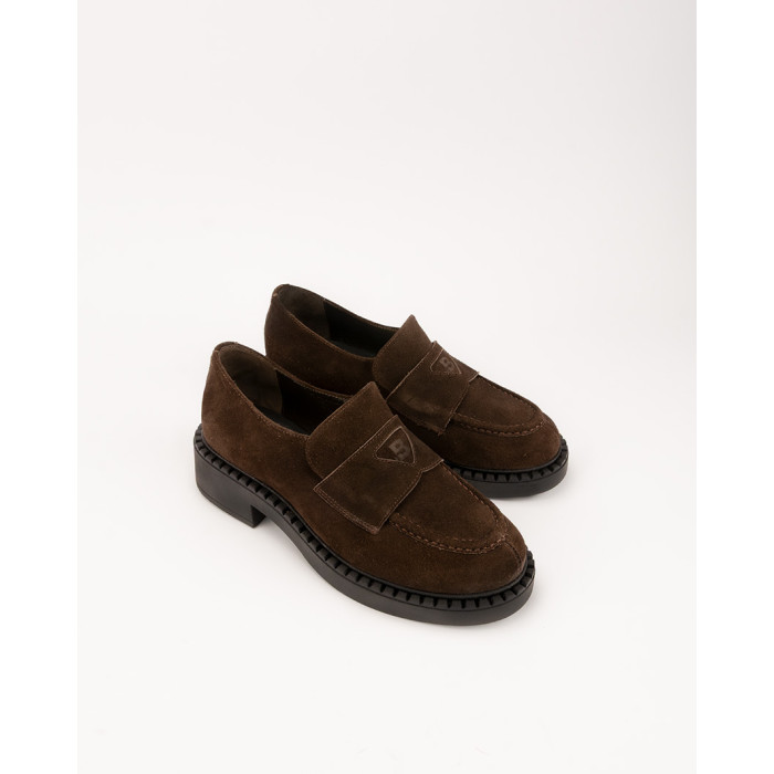 copy of Black leather moccasin with platform BOTIMO
