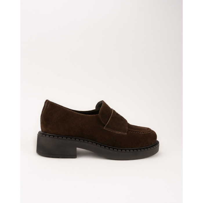 copy of Black leather moccasin with platform BOTIMO