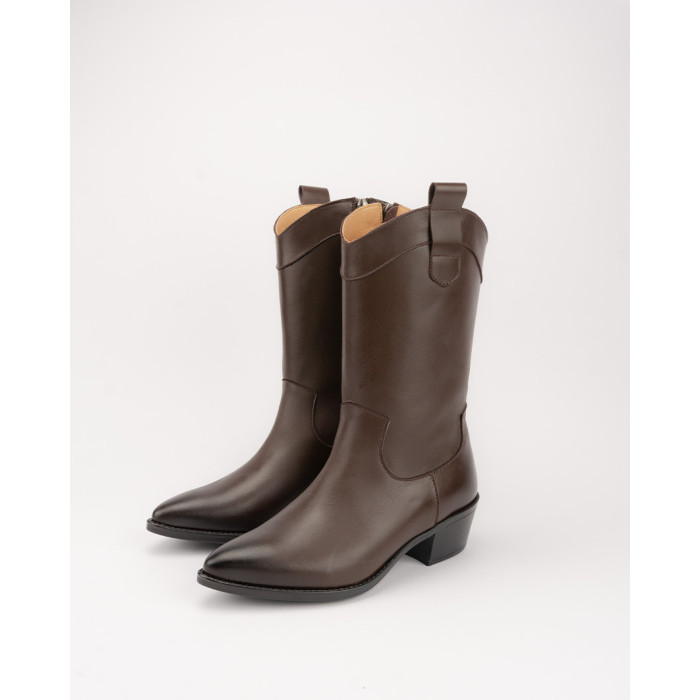 copy of Brown velour cowboy boots with low heel