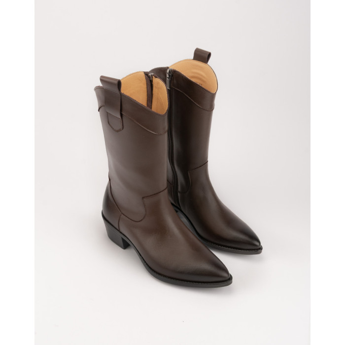 copy of Brown velour cowboy boots with low heel