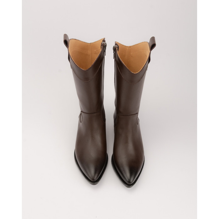 copy of Brown velour cowboy boots with low heel