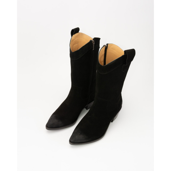 copy of Brown velour cowboy boots with low heel