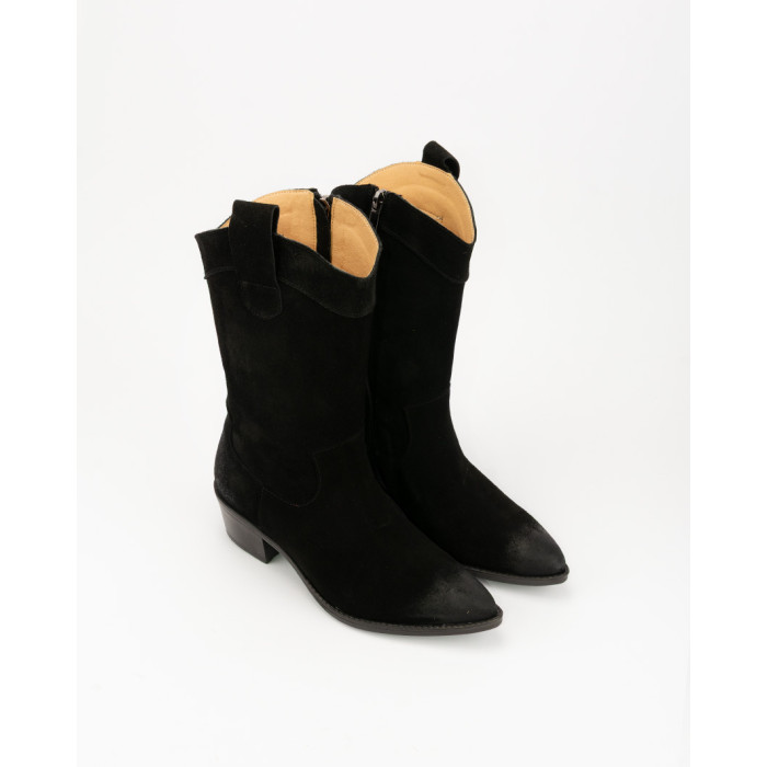 copy of Brown velour cowboy boots with low heel