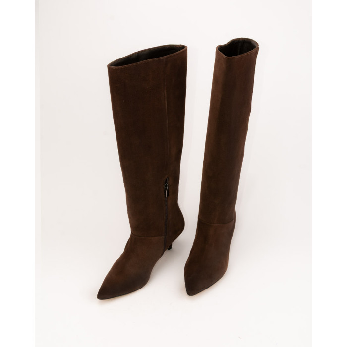 copy of Women's high boots with 5cm heel Ava, brown grain leather