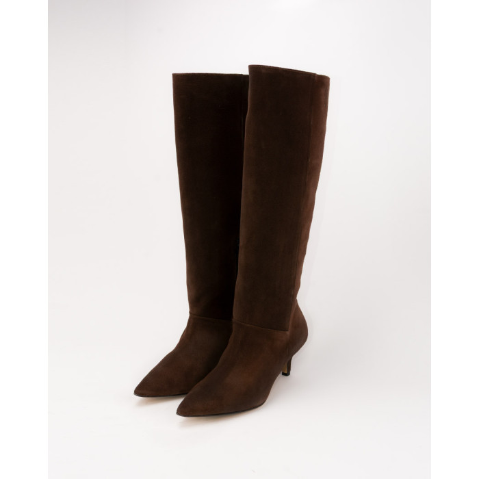 copy of Women's high boots with 5cm heel Ava, brown grain leather