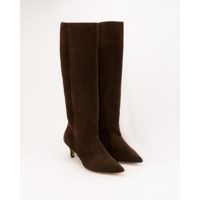 copy of Women's high boots with 5cm heel Ava, brown grain leather