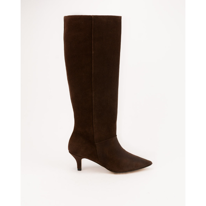 copy of Women's high boots with 5cm heel Ava, brown grain leather