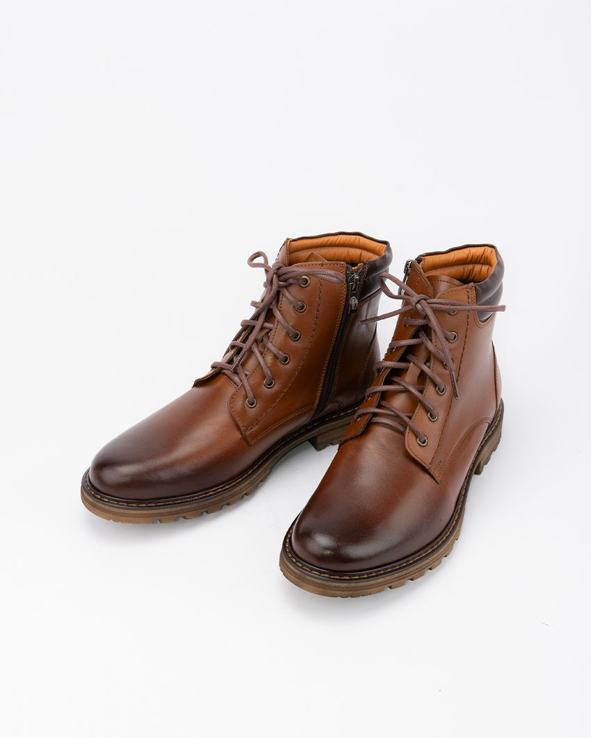 Męskie kozaki BURRY, ocieplane, skóra naturalna