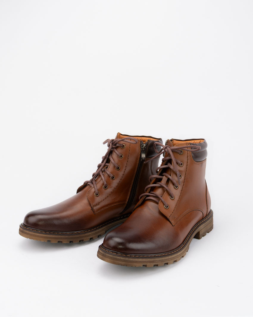 Męskie kozaki BURRY, ocieplane, skóra naturalna